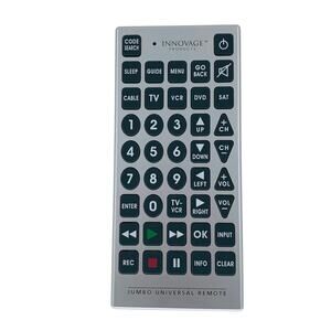 Innovage Universal Jumbo Remote Control TV VCR Large Preowned Silver Elderly